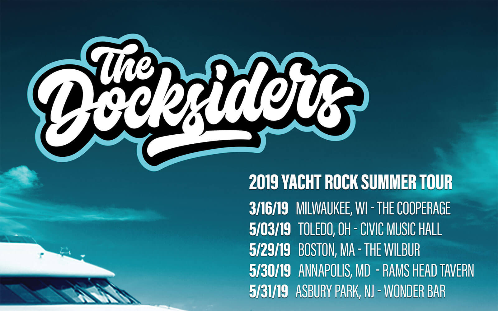 The Docksiders — billboard, tour poster, and album cover preview