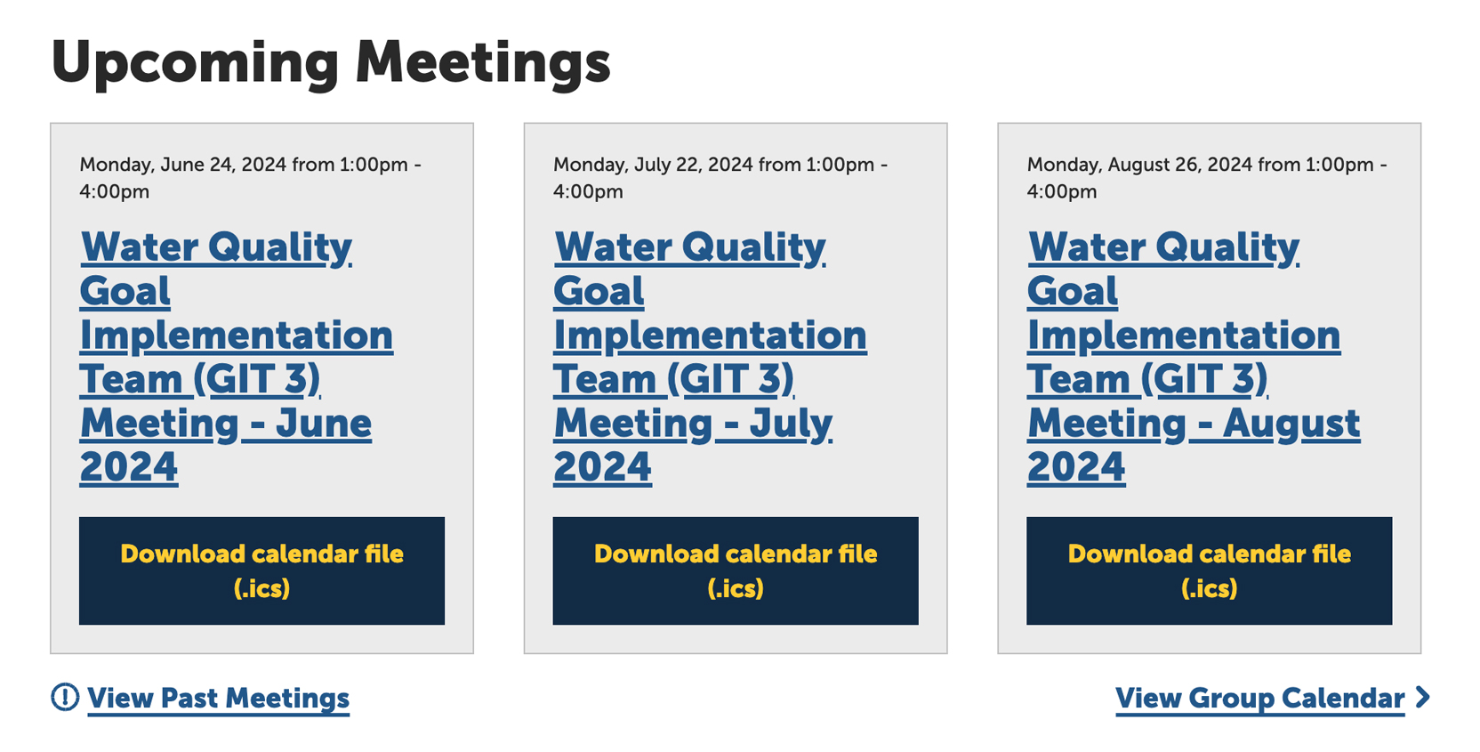 Old Meetings Section