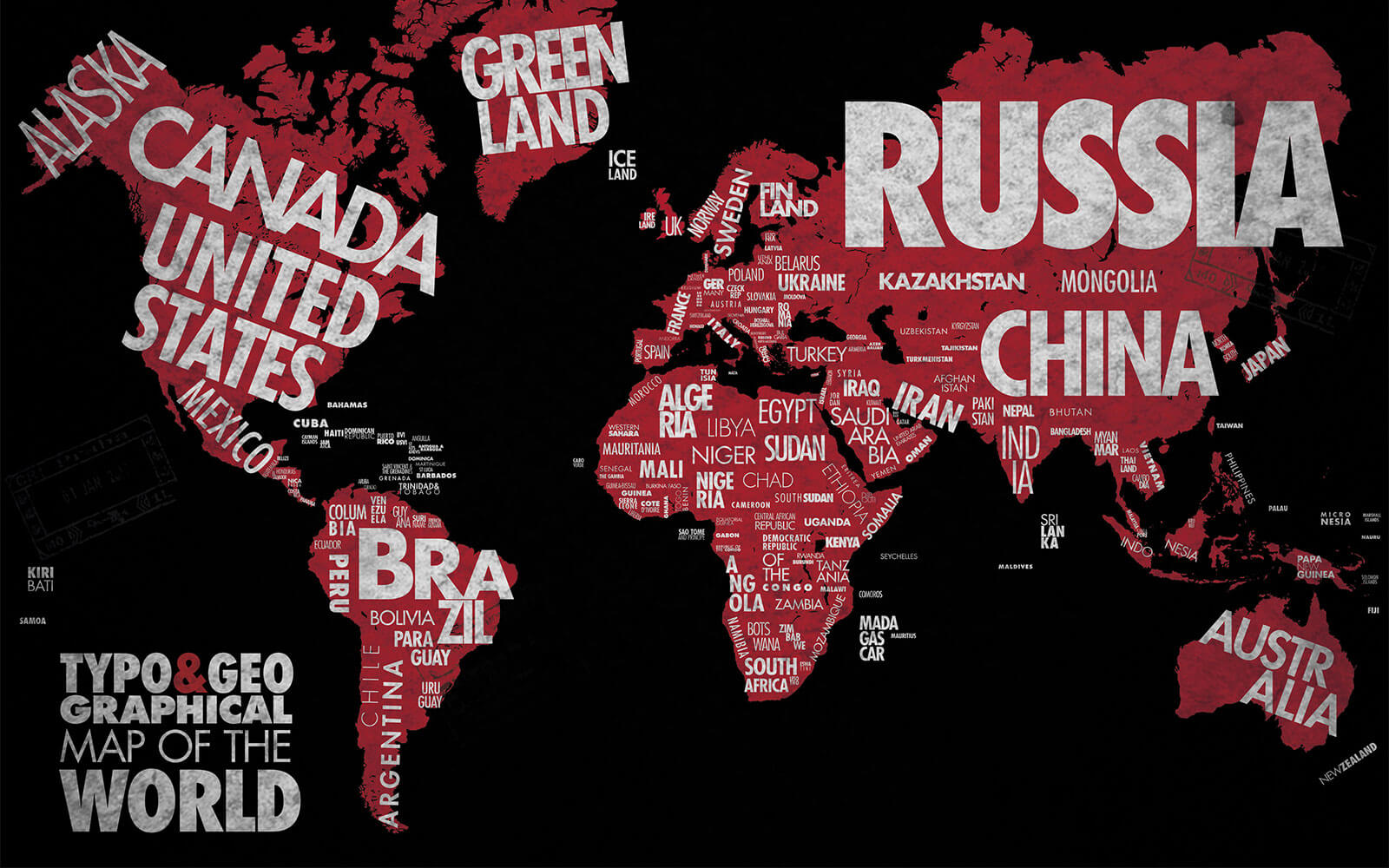 Typographic and Geographical World Maps poster series preview