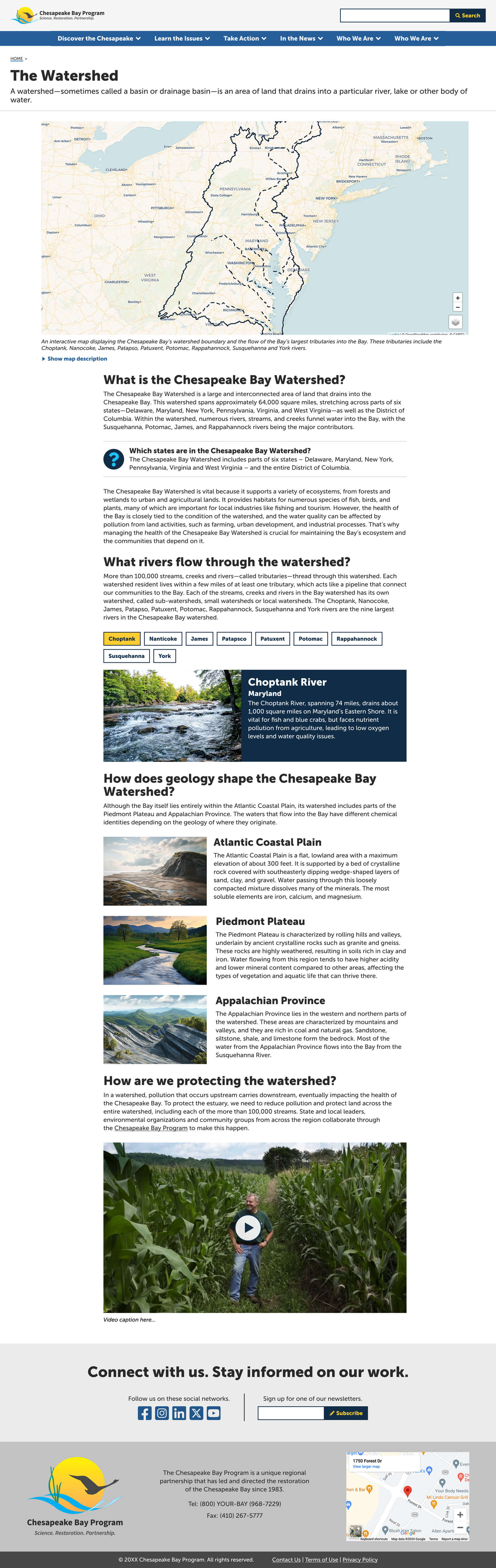Redesigned Watershed Page